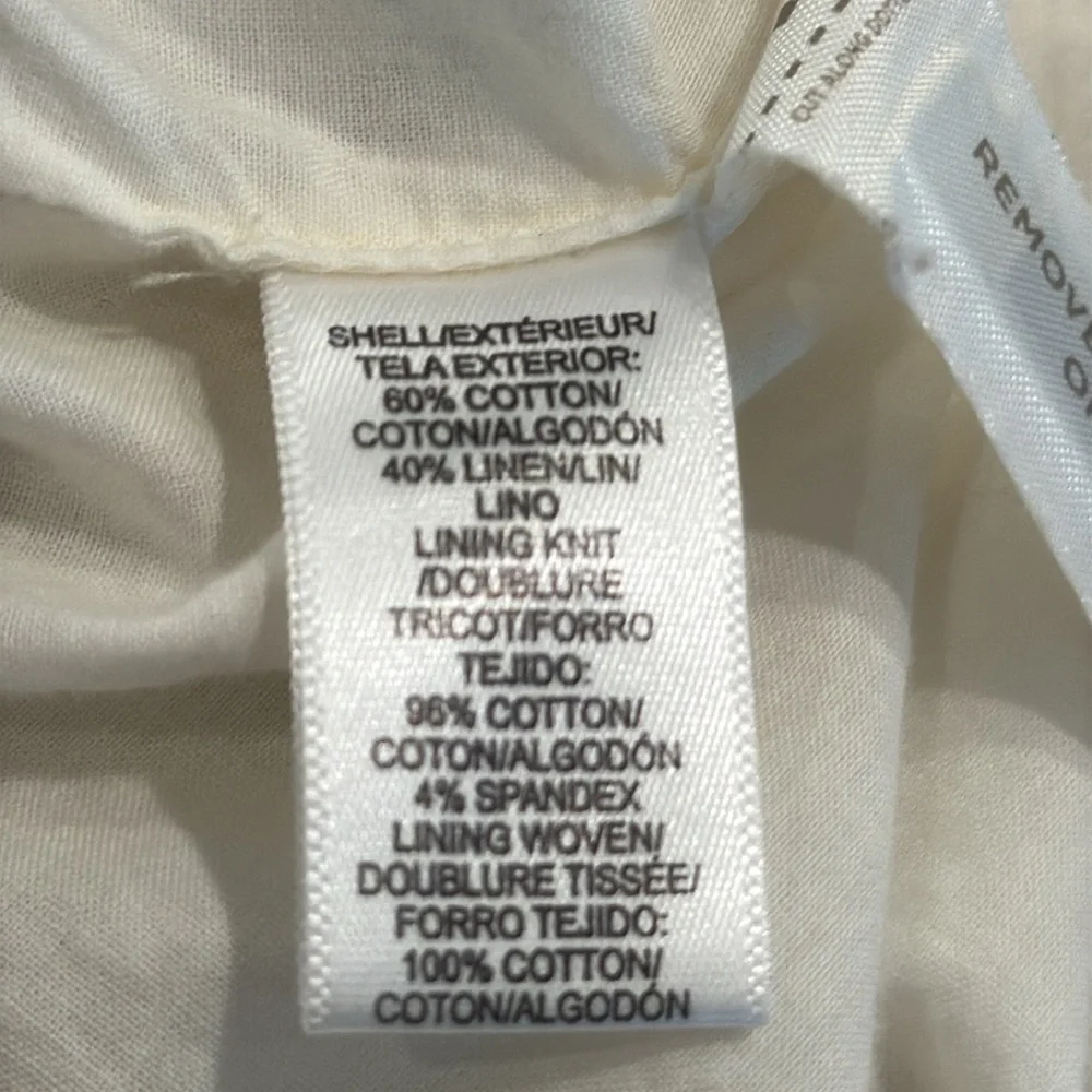 Ann Taylor Loft Petite White and Khaki Spring/Summer Light Cotton Jacket, XSP - Picture 8 of 8